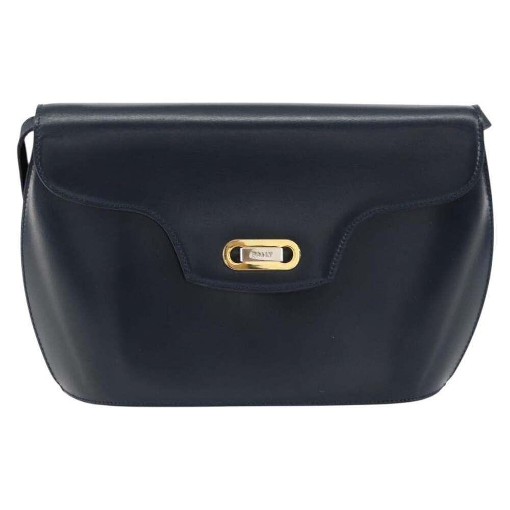 Bally Leather Shoulder Bag Navy